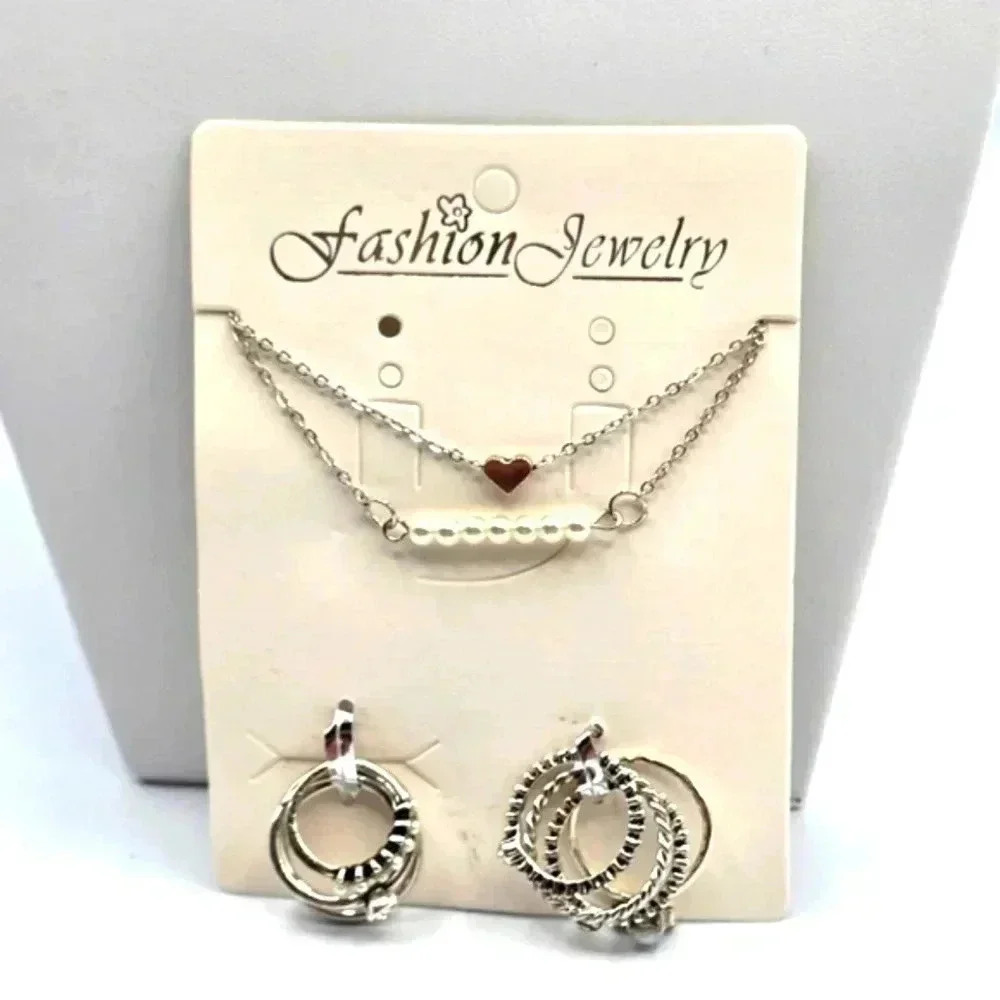 Silver Bracelet‎ Ring Fashion Jewelry Bracelet Ring Combo Set NWT